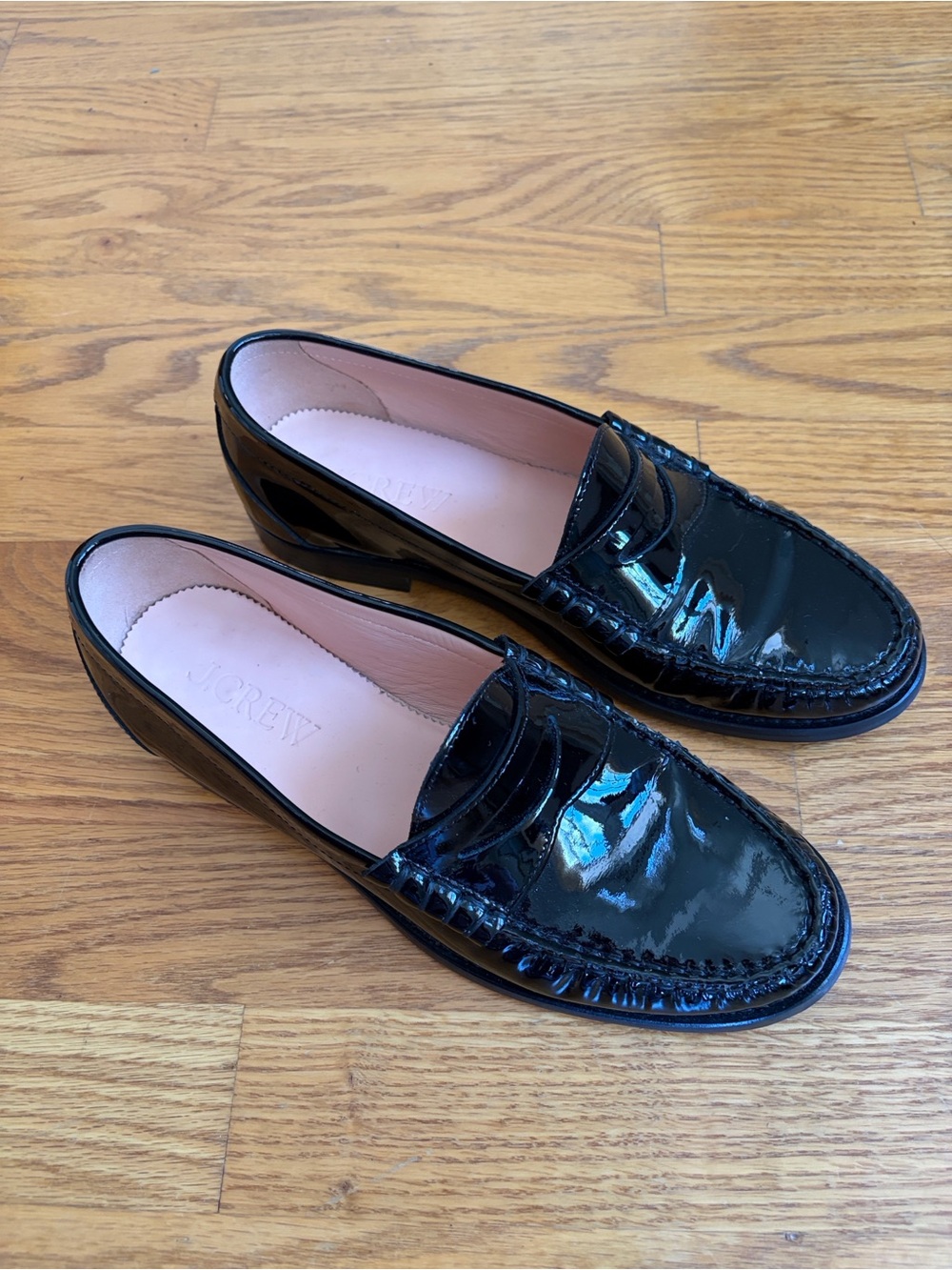 JCrew Winona Patent Leather Black Penny Loafer